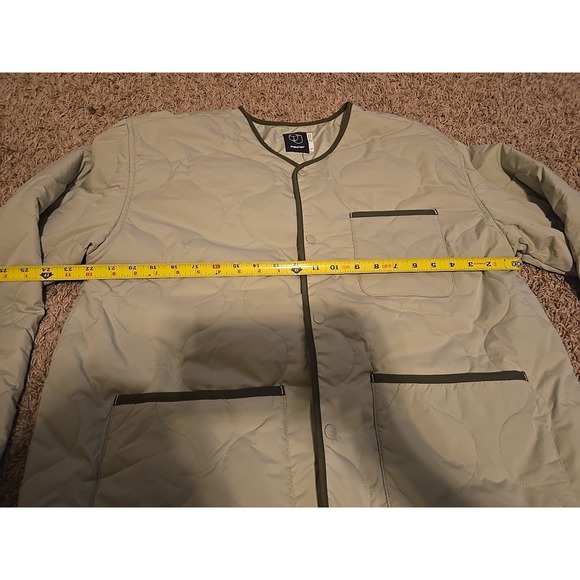 Original Use Green Sage Lightweight Quilted Shirt Jacket Large Pockets Front - Picture 6 of 7